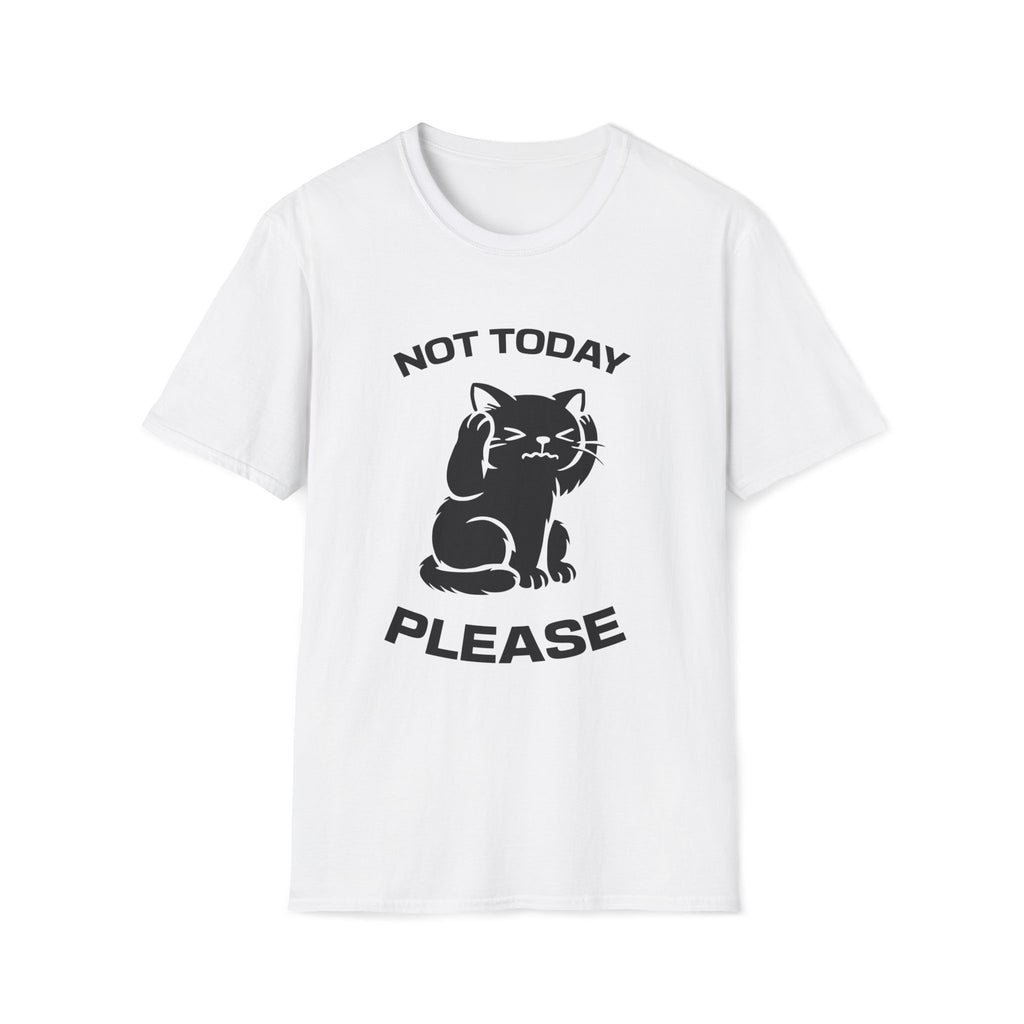 T-Shirt — 'Not Today Please' Tired Cat Graphic Tee (Tired jokes)
