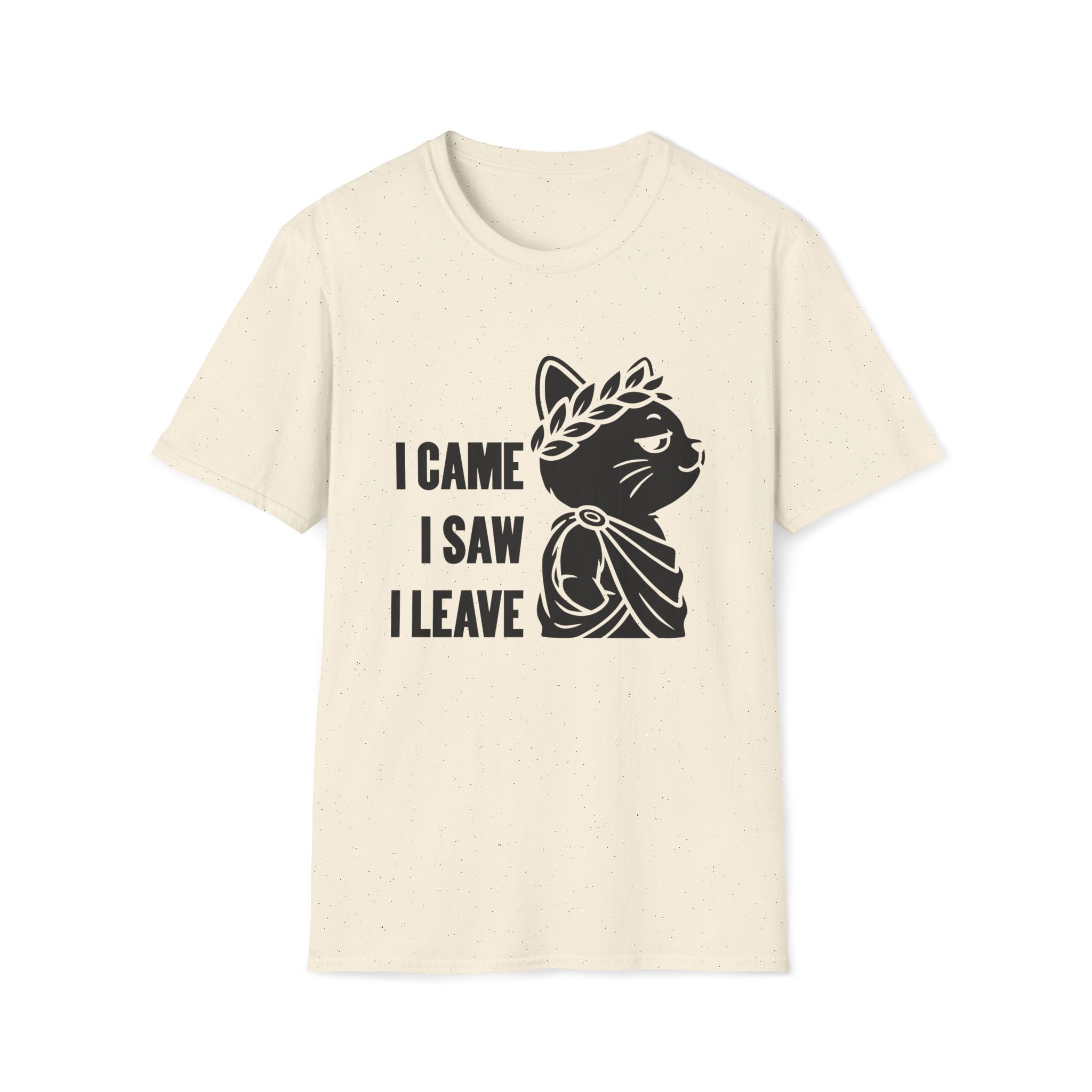 T-Shirt — 'I CAME I SAW I LEAVE' Tired Cat Graphic Tee (Tired jokes)