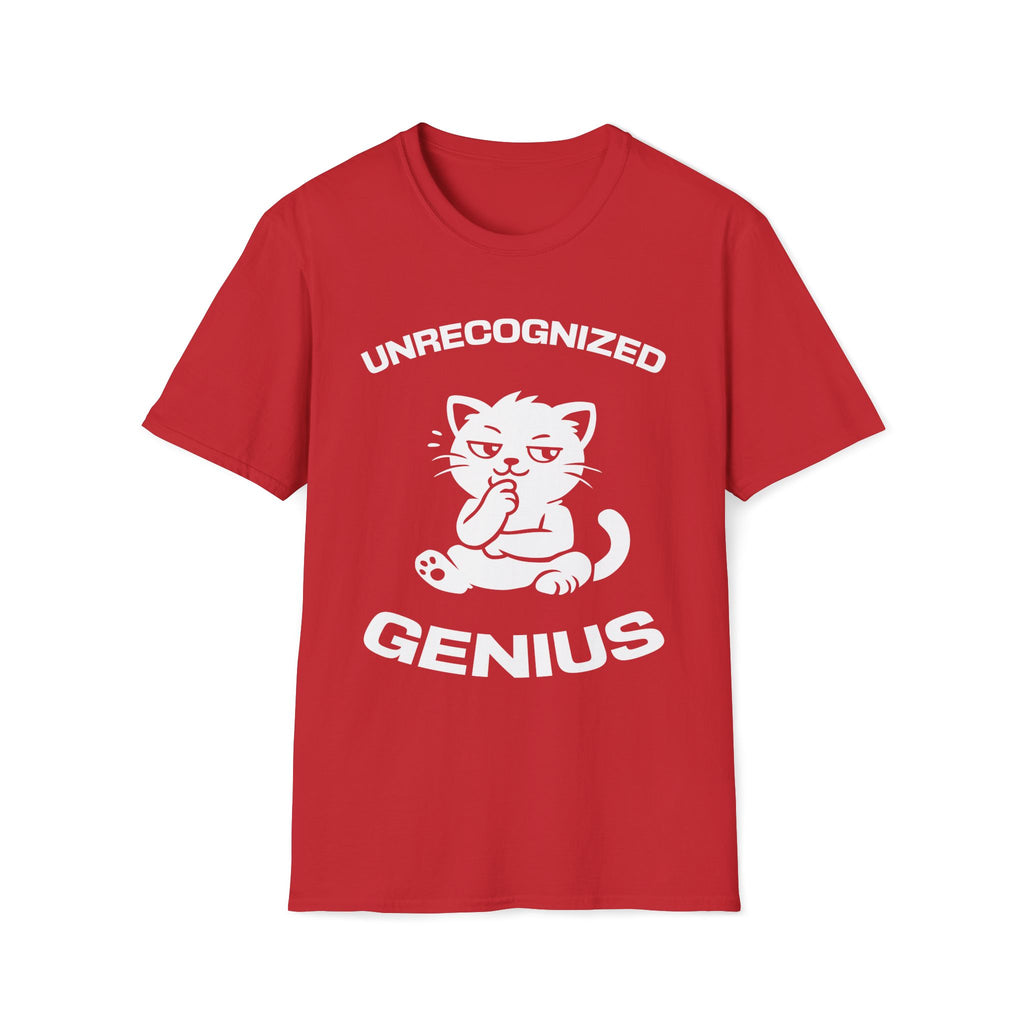 T-Shirt — 'Unrecognized Genius' Tired Cat Graphic Tee (Tired jokes)