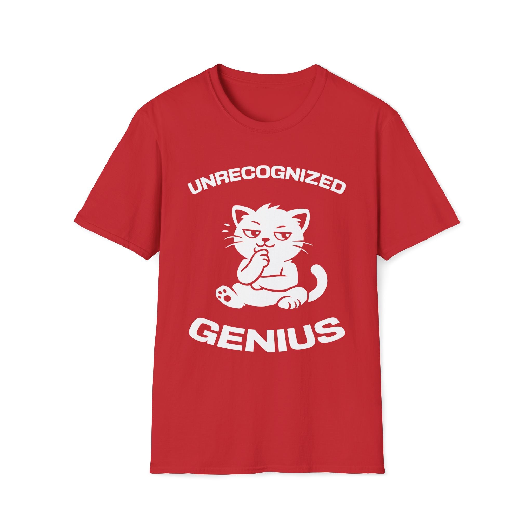 T-Shirt — 'Unrecognized Genius' Tired Cat Graphic Tee (Tired jokes)