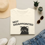 T-Shirt — 'Not Disappointed Just Not Surprised' Tired Cat Graphic Tee (Tired jokes)