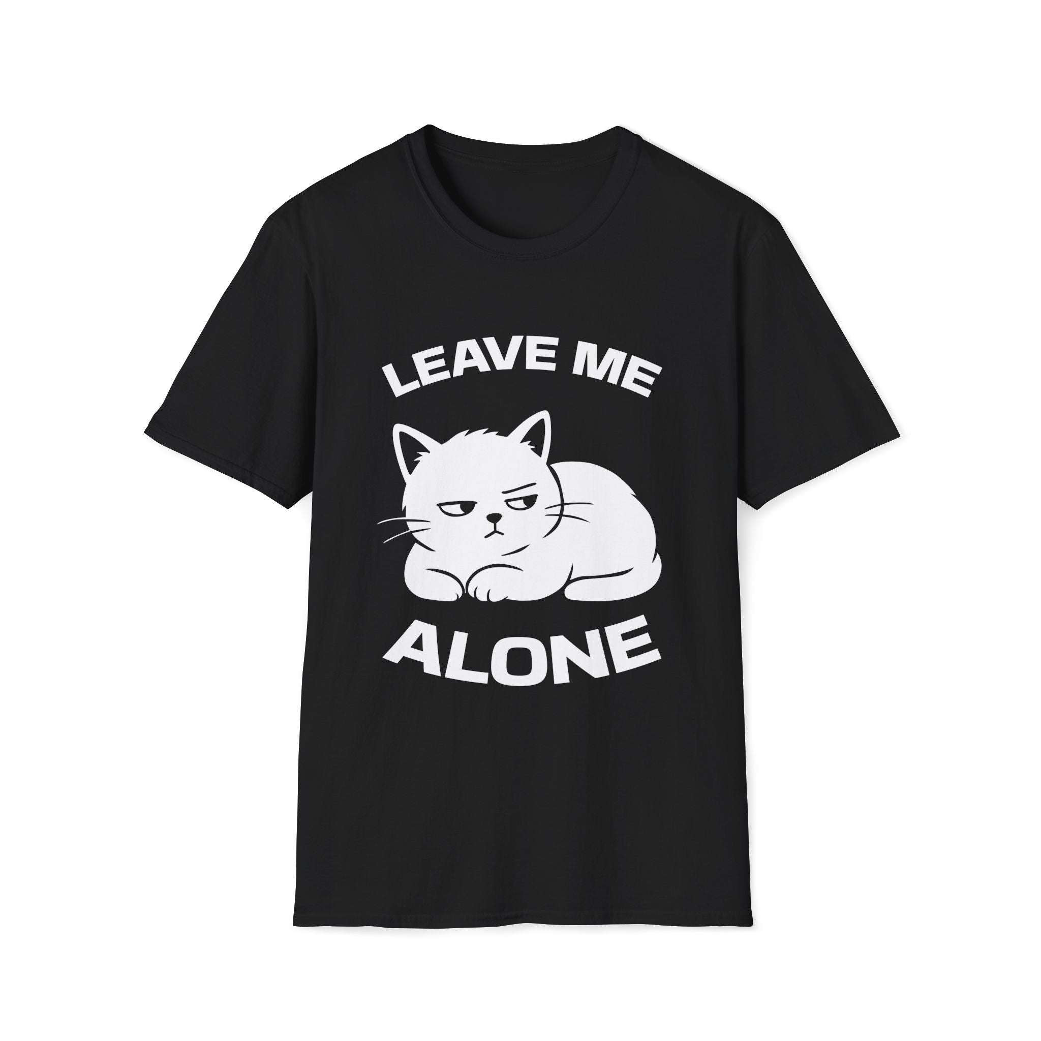 T-Shirt — 'LEAVE ME ALONE' Tired Cat Graphic Tee (Tired jokes)