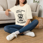 T-Shirt — 'LIMIT YOUR WORDS TO ZERO' Tired Cat Graphic Tee (Tired jokes)