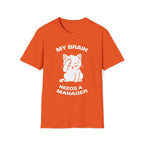 T-Shirt — 'My Brain Needs a Manager' Tired Cat Graphic Tee (Tired jokes)