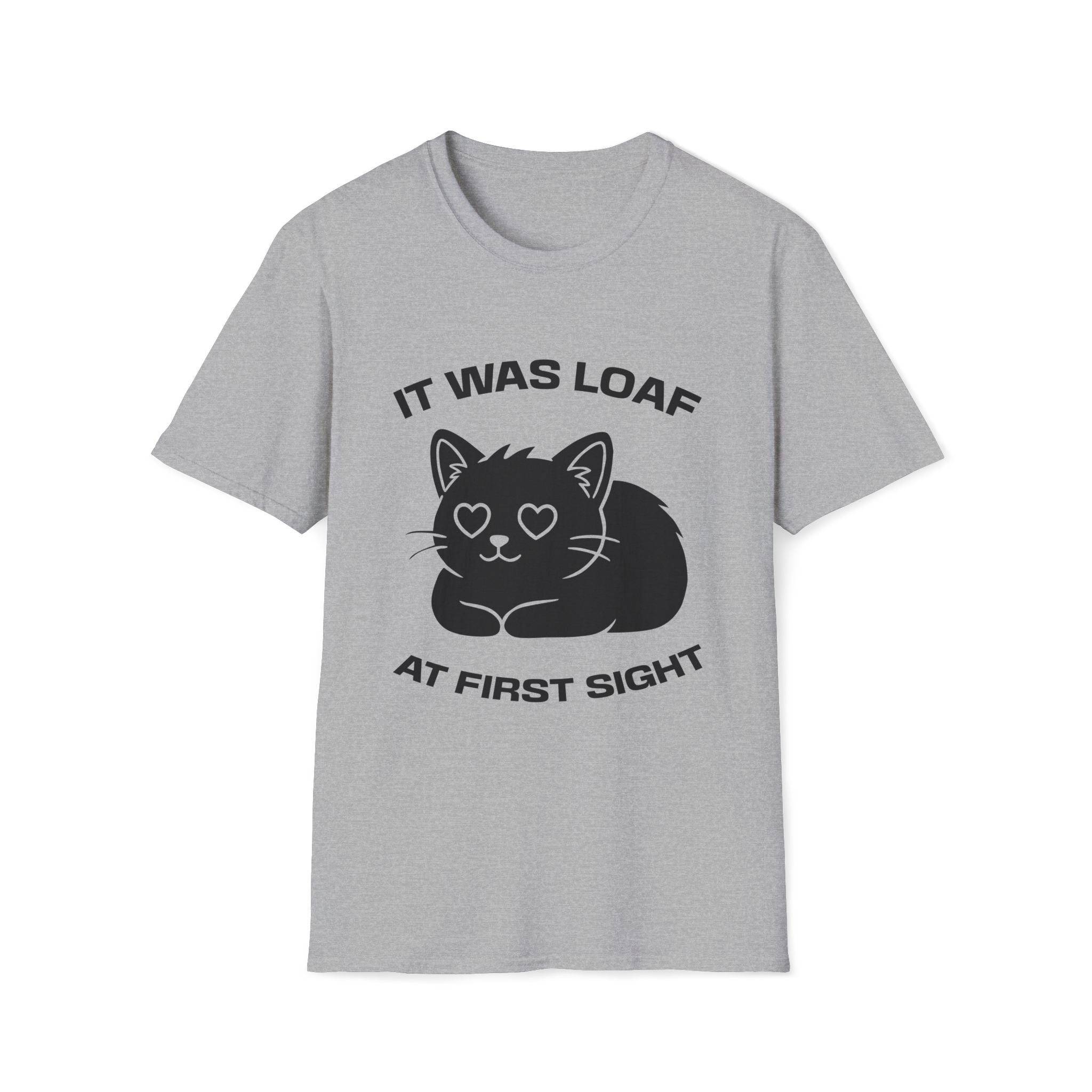 T-Shirt — 'IT WAS LOAF AT FIRST SIGHT' Tired Cat Graphic Tee (Tired jokes)