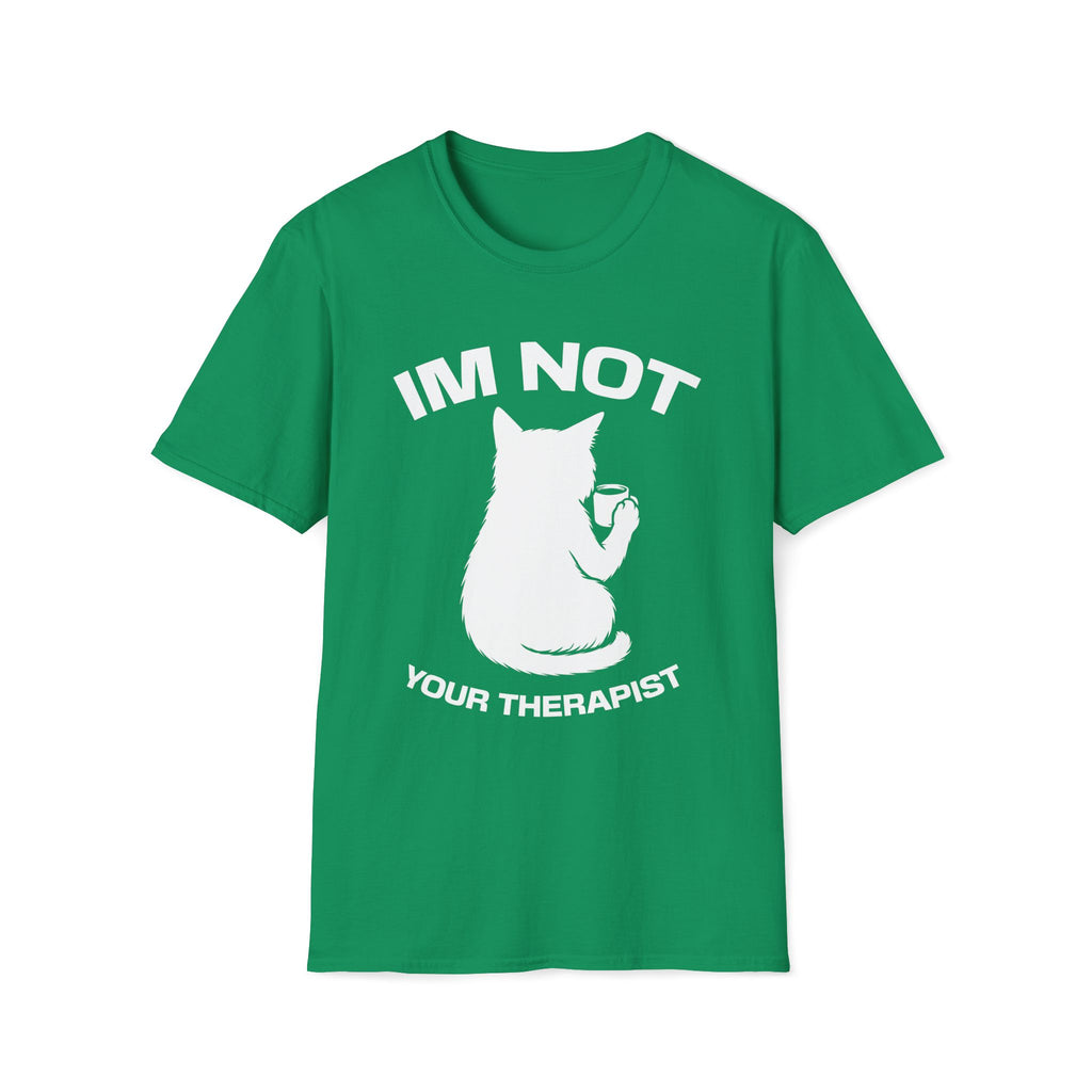 T-Shirt — 'Im NOT Your Therapist' Tired Cat Graphic Tee (Tired jokes)
