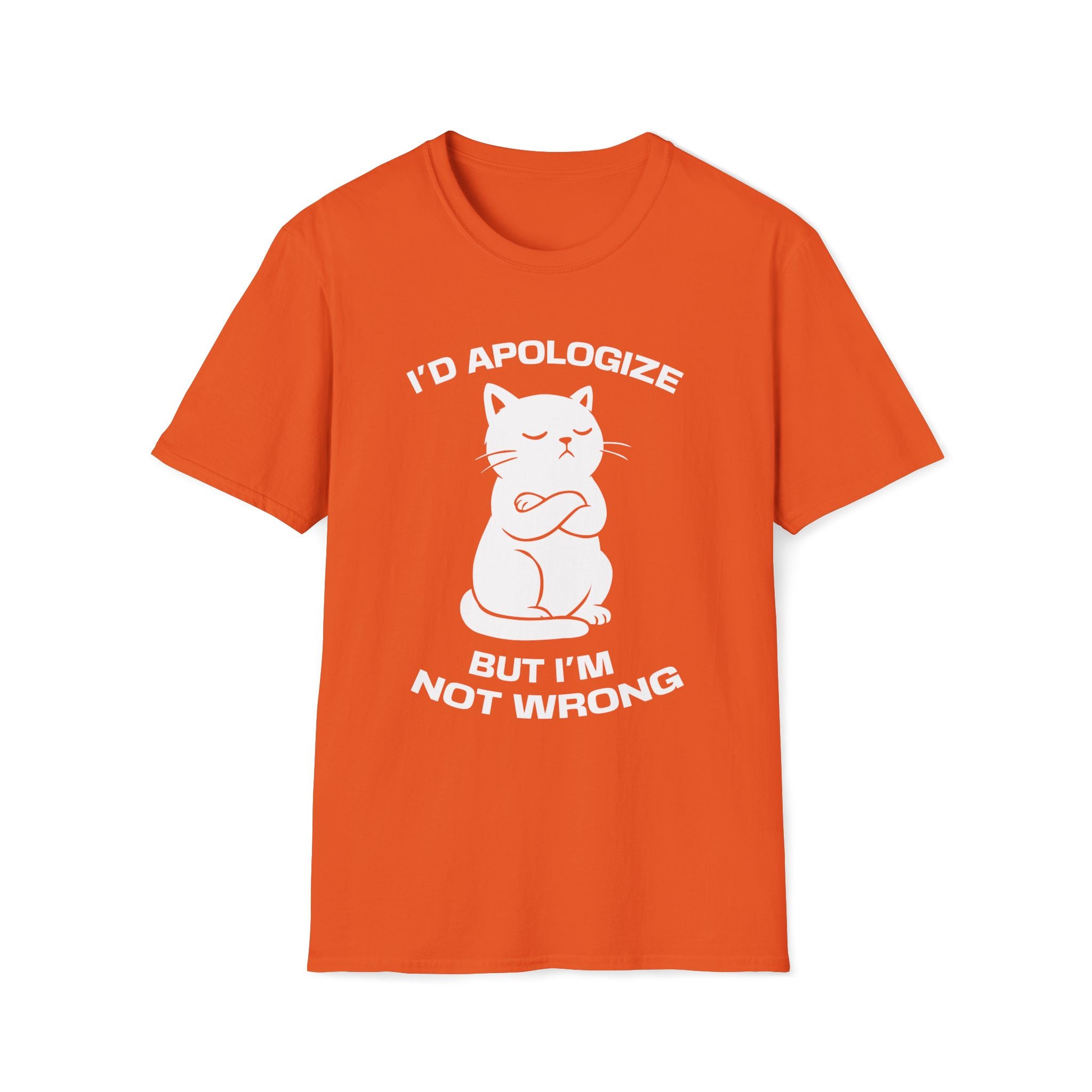 T-Shirt — 'I'd apologize but i'm not wrong' Tired Cat Graphic Tee (Tired jokes)