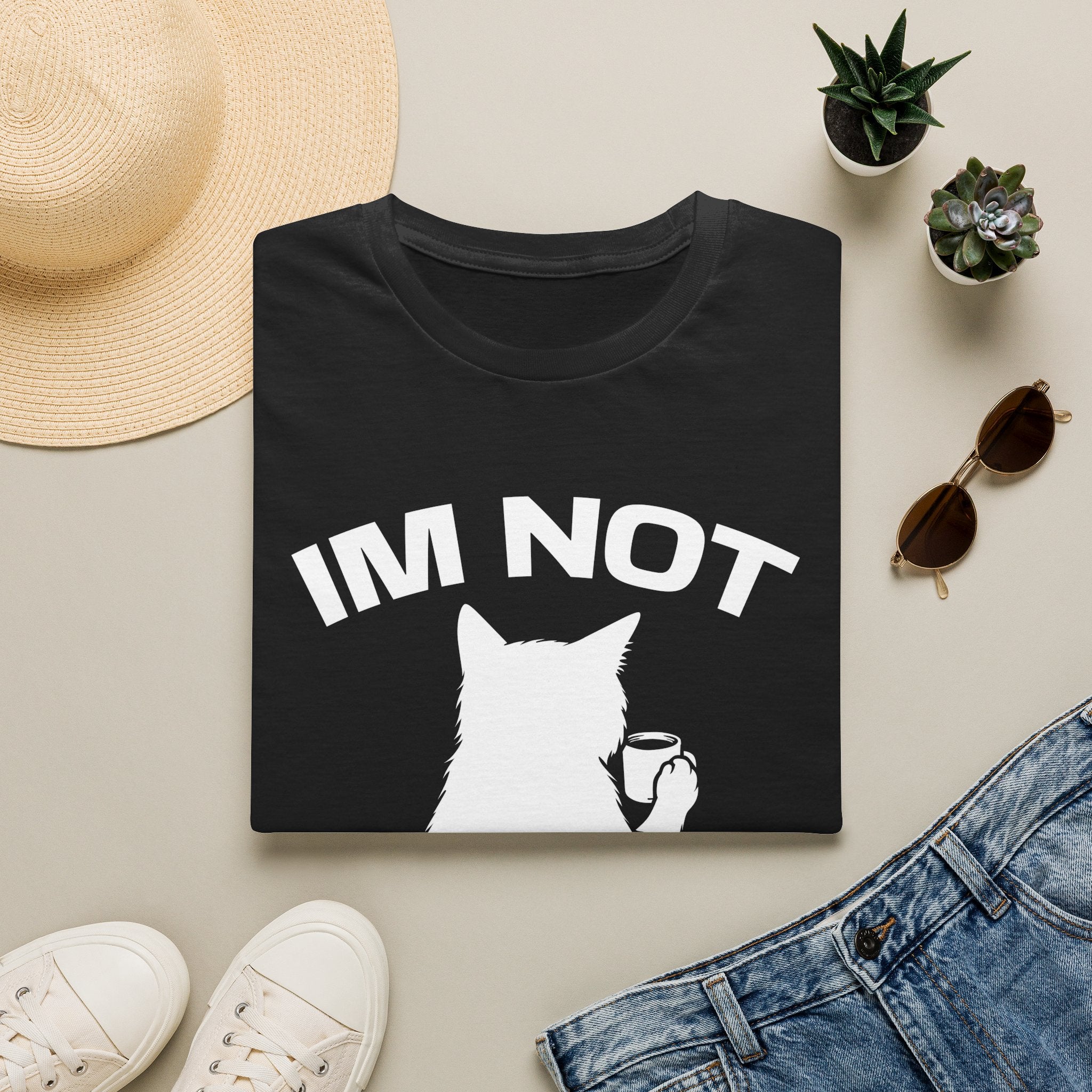 T-Shirt — 'Im NOT Your Therapist' Tired Cat Graphic Tee (Tired jokes)