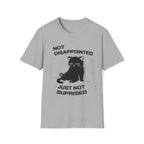 T-Shirt — 'Not Disappointed Just Not Surprised' Tired Cat Graphic Tee (Tired jokes)