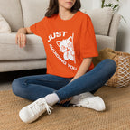 T-Shirt — 'Just Avoiding You' Tired Cat Graphic Tee (Tired jokes)
