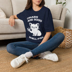 T-Shirt — 'CRABS ARE SO SHELL-FISH' Tired Cat Graphic Tee (Tired jokes)