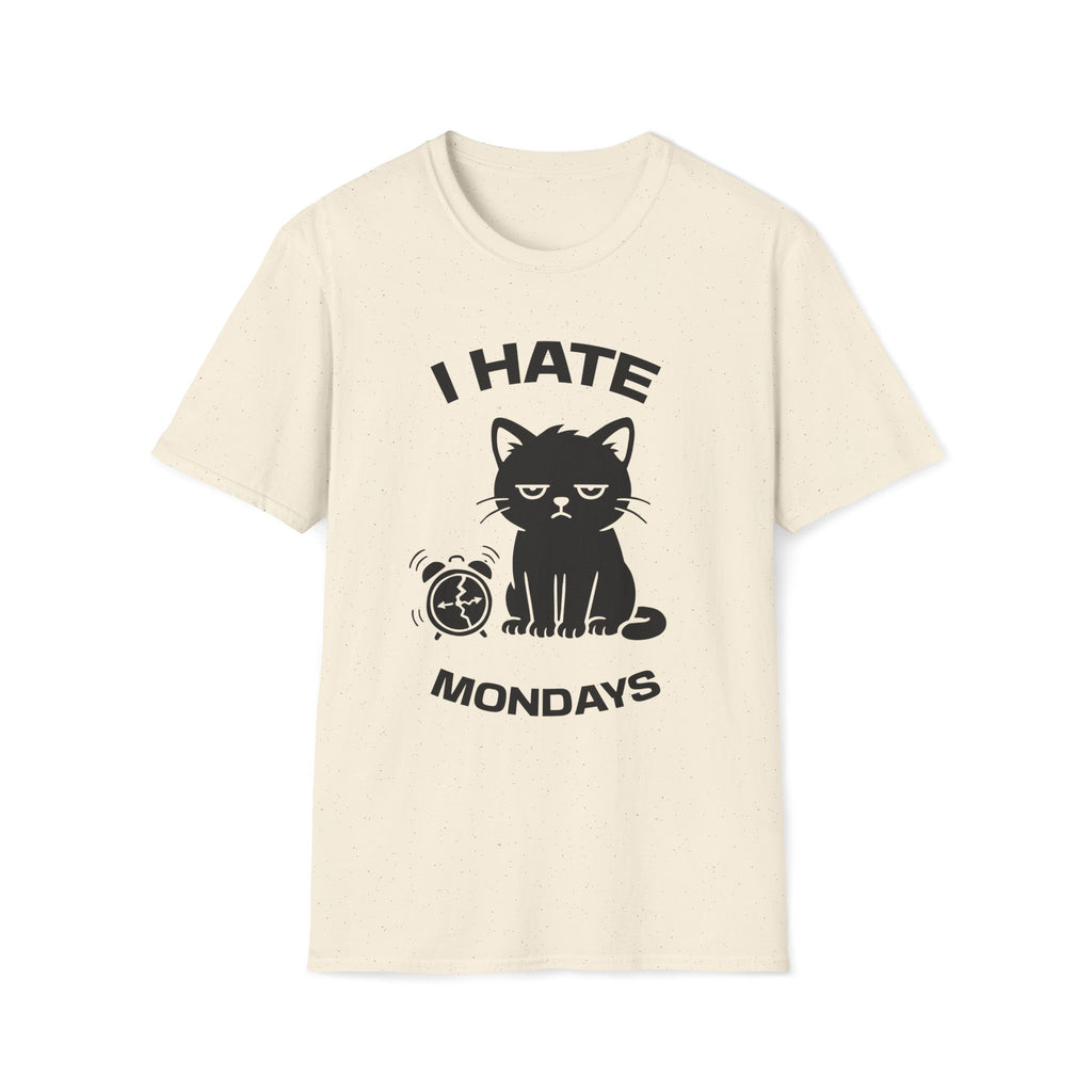 T-Shirt — 'I HATE MONDAYS ' Tired Cat Graphic Tee (Tired jokes)