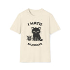 T-Shirt — 'I HATE MONDAYS ' Tired Cat Graphic Tee (Tired jokes)