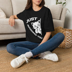 T-Shirt — 'Just Avoiding You' Tired Cat Graphic Tee (Tired jokes)
