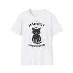 T-Shirt — 'Happily Unbothered' Tired Cat Graphic Tee (Tired jokes)