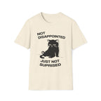 T-Shirt — 'Not Disappointed Just Not Surprised' Tired Cat Graphic Tee (Tired jokes)