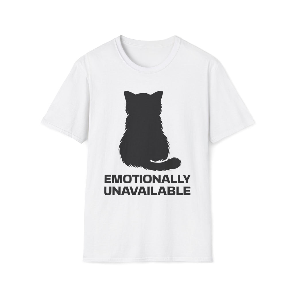 T-Shirt — 'Emotionally Unavailable' Tired Cat Graphic Tee (Tired jokes)