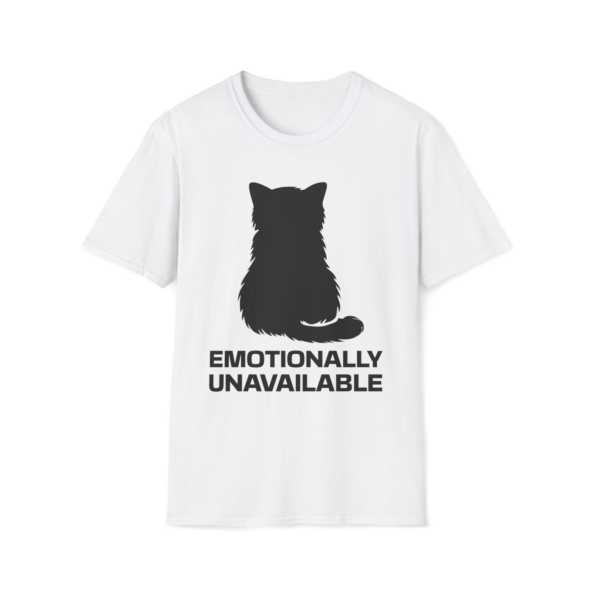 T-Shirt — 'Emotionally Unavailable' Tired Cat Graphic Tee (Tired jokes)