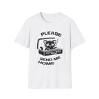 T-Shirt — 'PLEASE SEND ME HOME' Tired Cat Graphic Tee (Tired jokes)