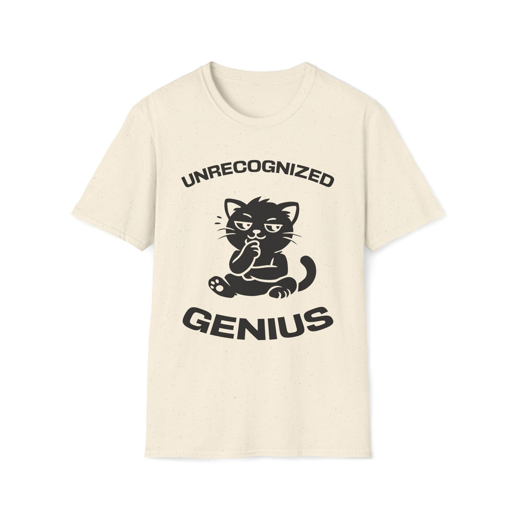 T-Shirt — 'Unrecognized Genius' Tired Cat Graphic Tee (Tired jokes)