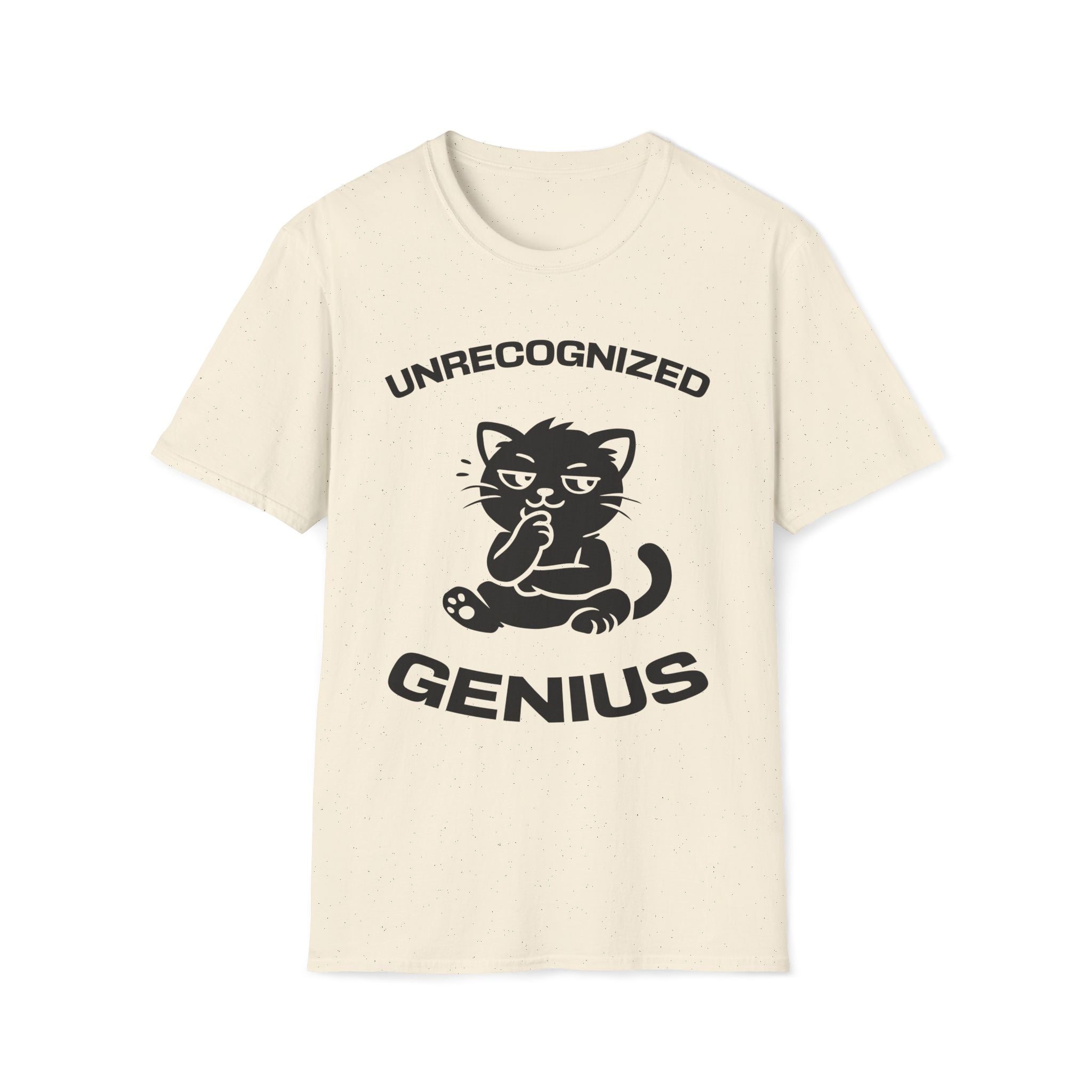 T-Shirt — 'Unrecognized Genius' Tired Cat Graphic Tee (Tired jokes)