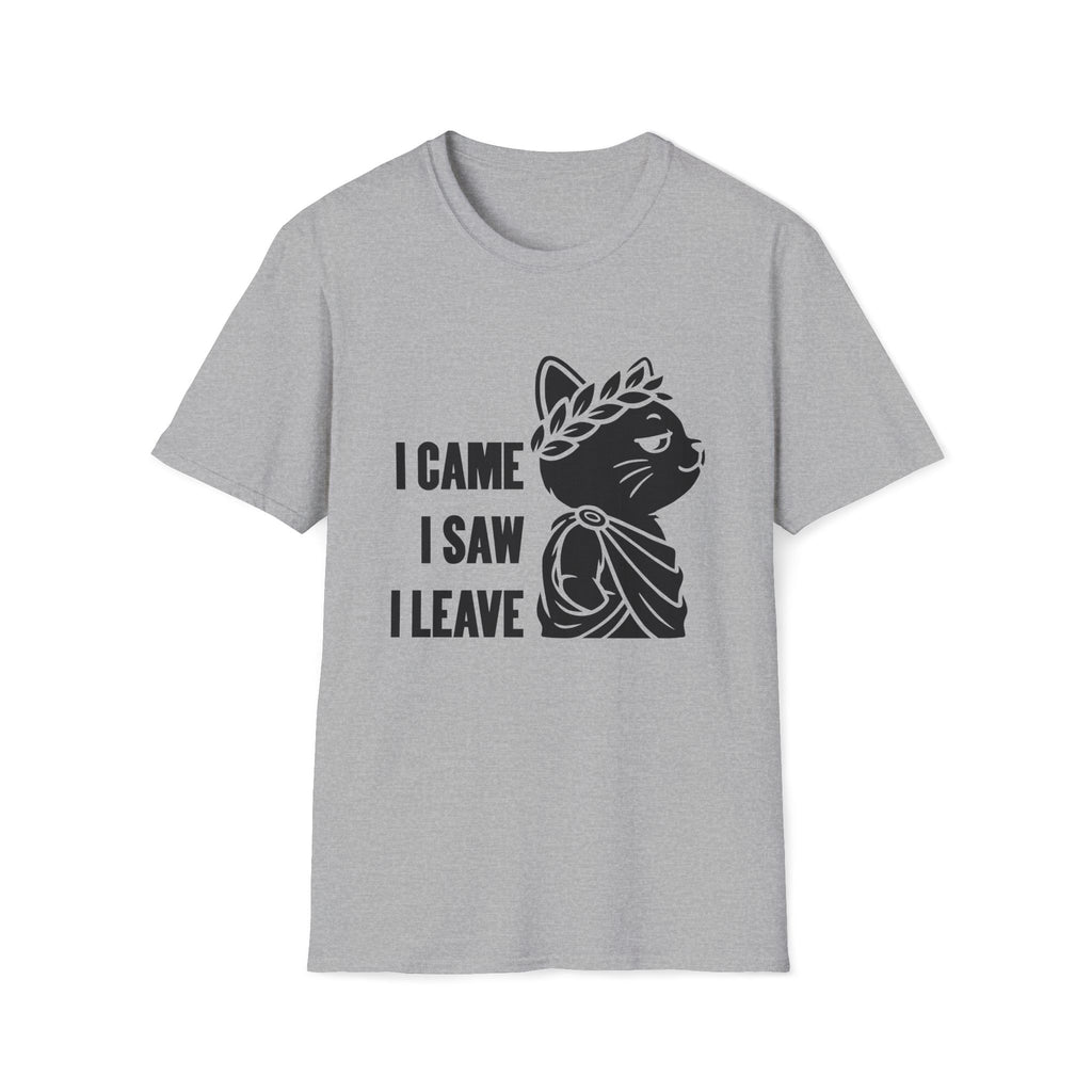 T-Shirt — 'I CAME I SAW I LEAVE' Tired Cat Graphic Tee (Tired jokes)