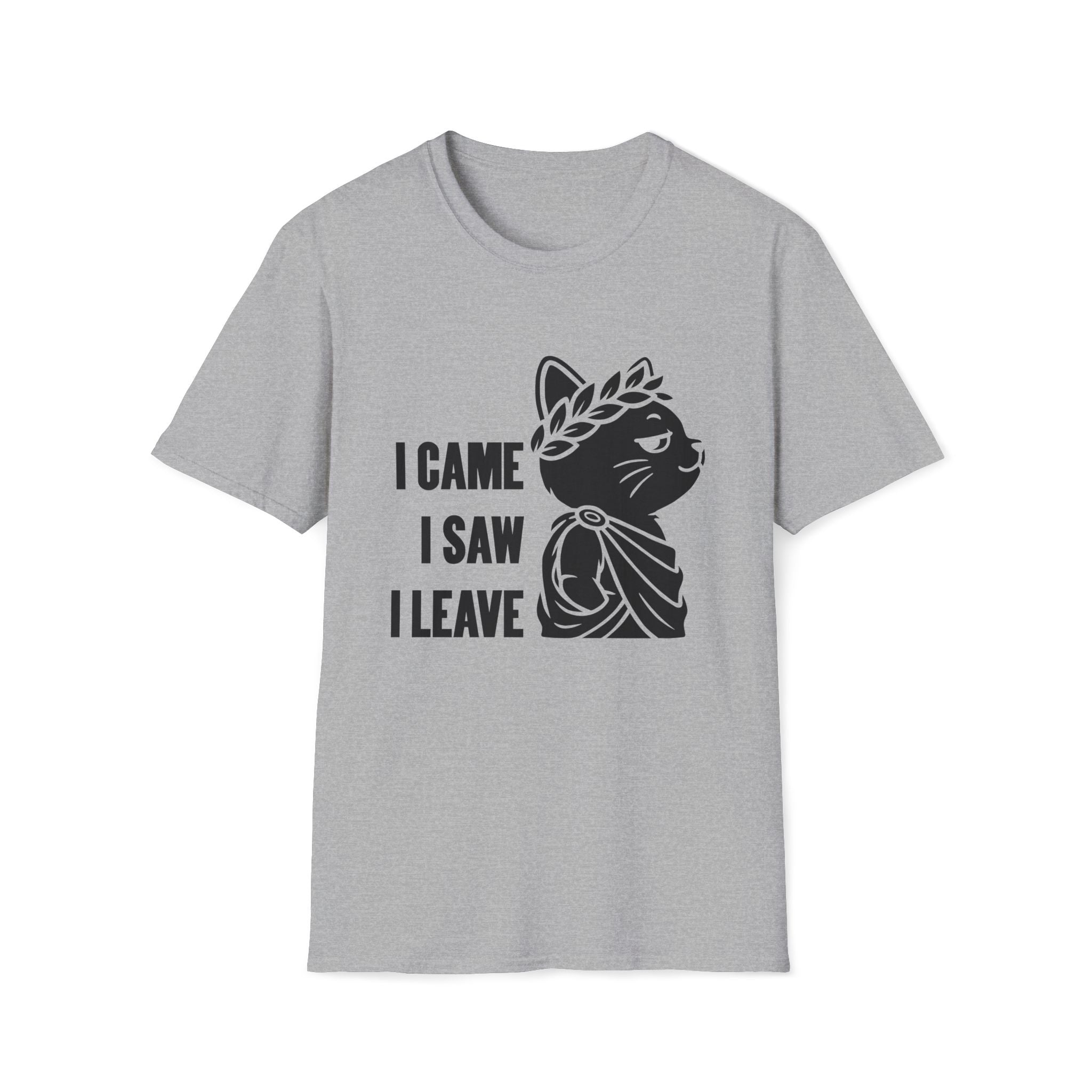 T-Shirt — 'I CAME I SAW I LEAVE' Tired Cat Graphic Tee (Tired jokes)