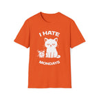 T-Shirt — 'I HATE MONDAYS ' Tired Cat Graphic Tee (Tired jokes)