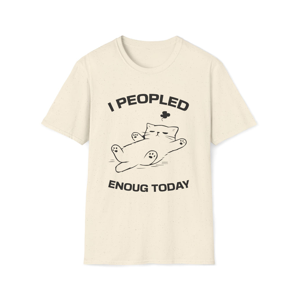 T-Shirt — 'I Peopled Enough Today' Tired Cat Graphic Tee (Tired jokes)