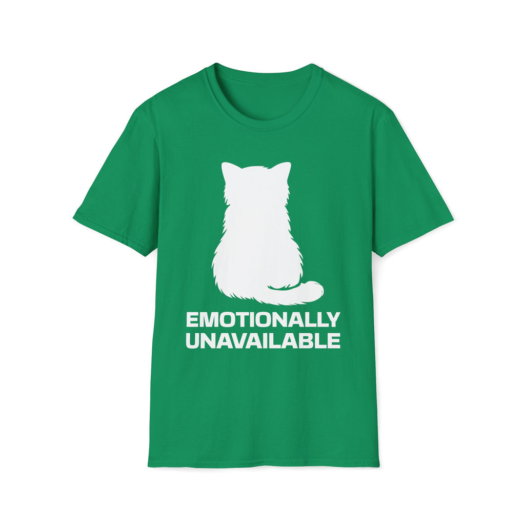 T-Shirt — 'Emotionally Unavailable' Tired Cat Graphic Tee (Tired jokes)