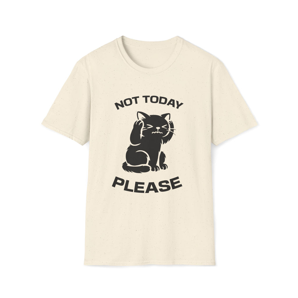 T-Shirt — 'Not Today Please' Tired Cat Graphic Tee (Tired jokes)