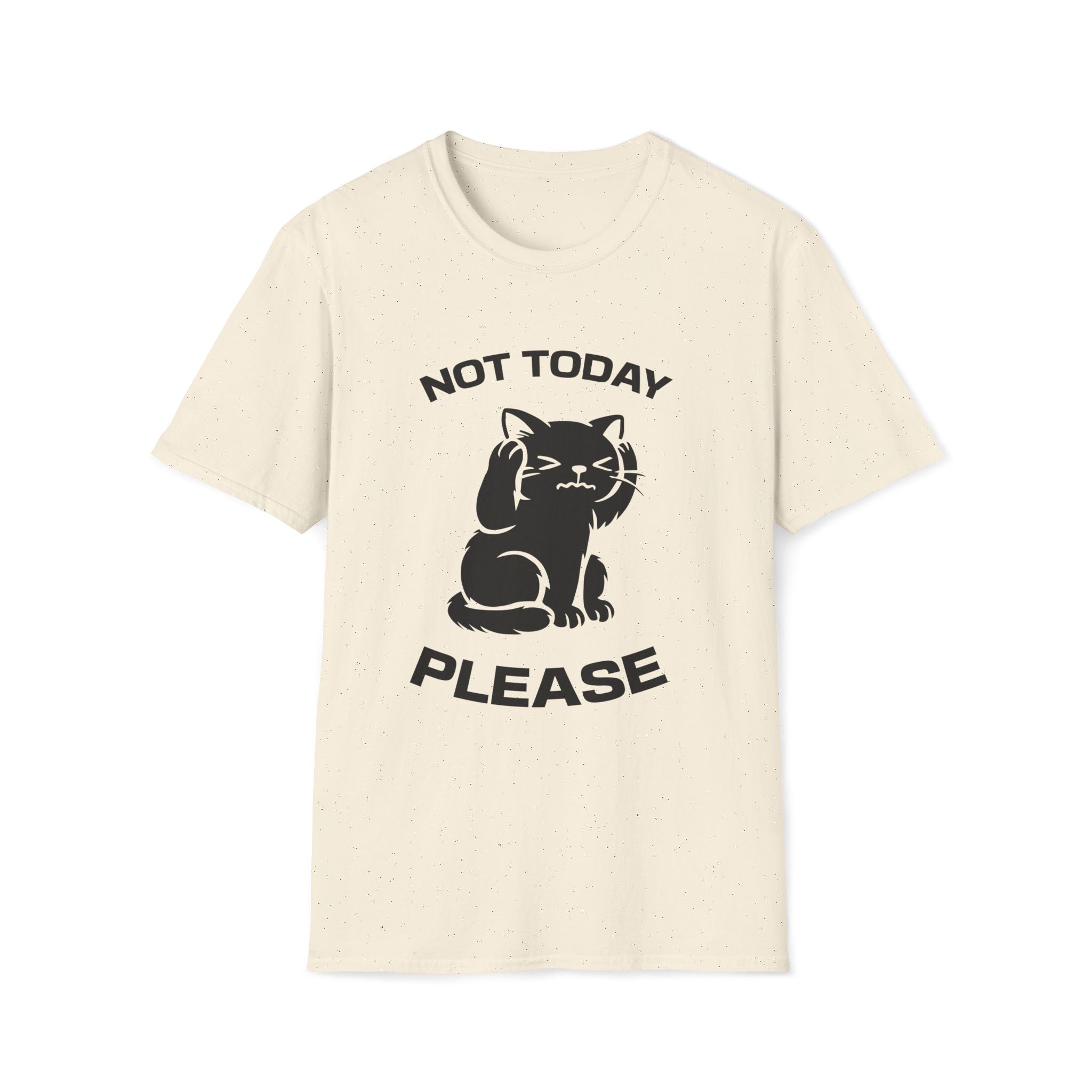 T-Shirt — 'Not Today Please' Tired Cat Graphic Tee (Tired jokes)