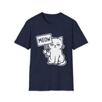 T-Shirt — 'MEOW' Tired Cat Graphic Tee (Tired jokes)