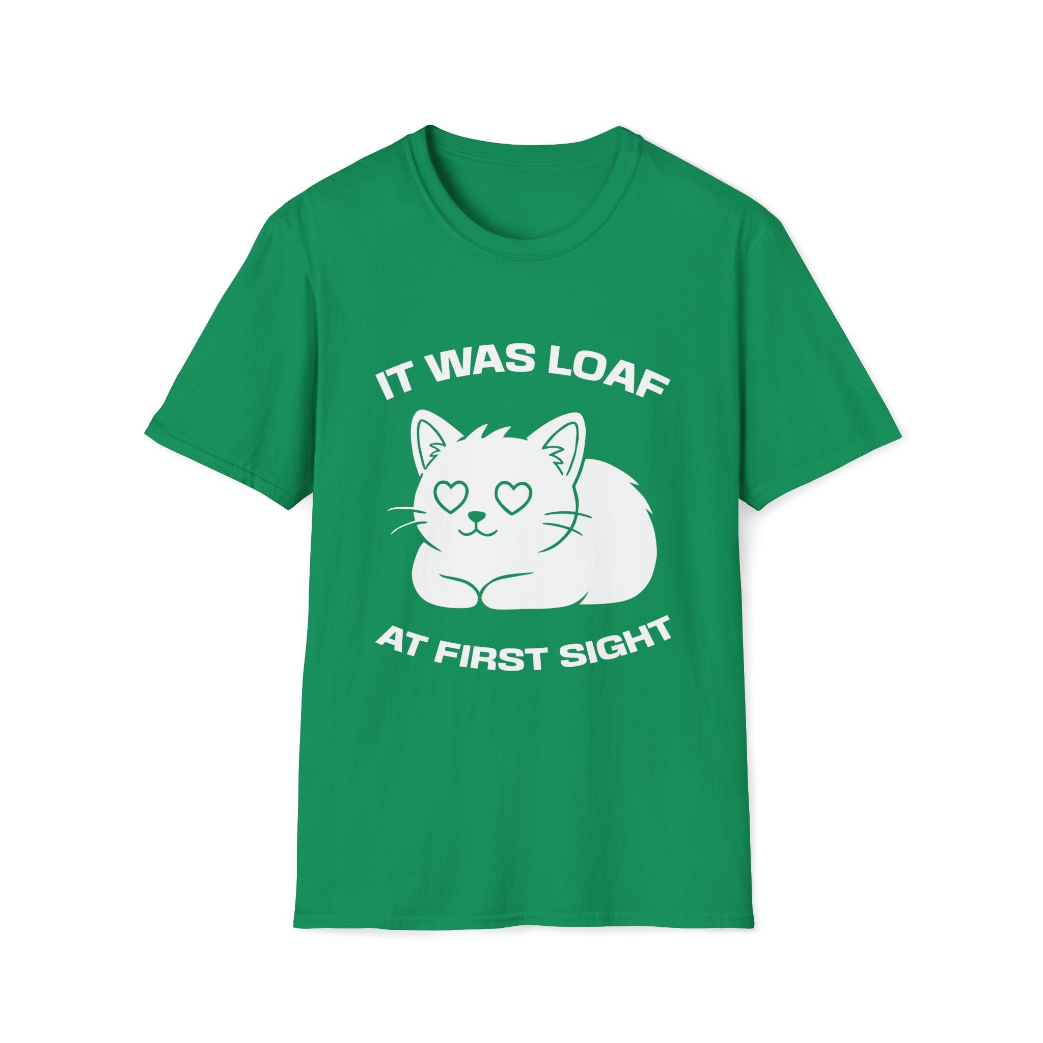 T-Shirt — 'IT WAS LOAF AT FIRST SIGHT' Tired Cat Graphic Tee (Tired jokes)