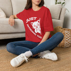 T-Shirt — 'Just Avoiding You' Tired Cat Graphic Tee (Tired jokes)
