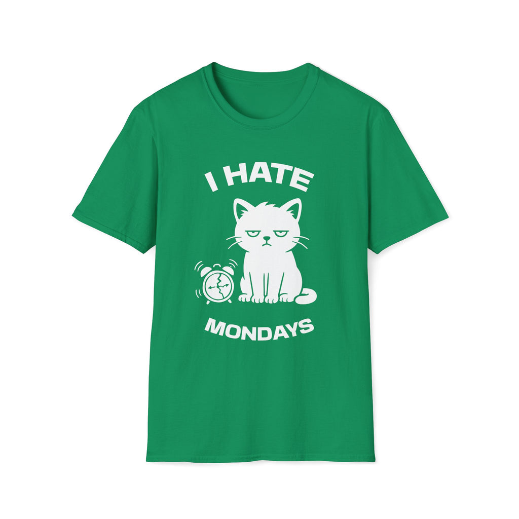 T-Shirt — 'I HATE MONDAYS ' Tired Cat Graphic Tee (Tired jokes)