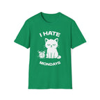 T-Shirt — 'I HATE MONDAYS ' Tired Cat Graphic Tee (Tired jokes)