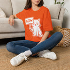 T-Shirt — 'MEOW' Tired Cat Graphic Tee (Tired jokes)