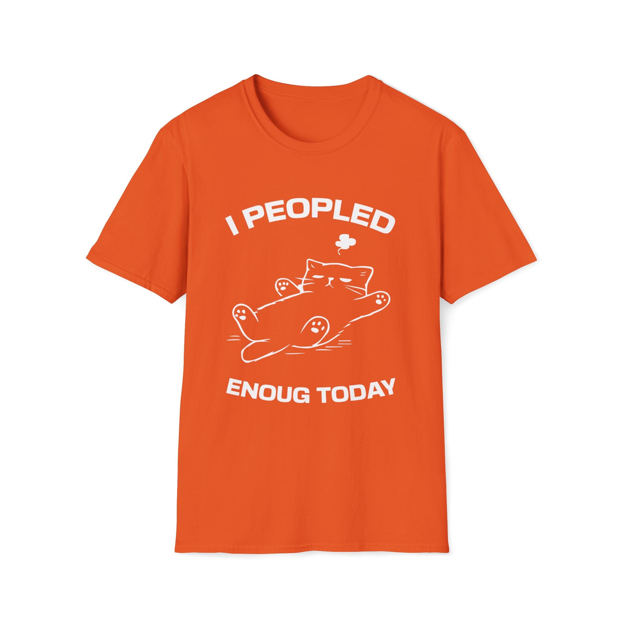 T-Shirt — 'I Peopled Enough Today' Tired Cat Graphic Tee (Tired jokes)