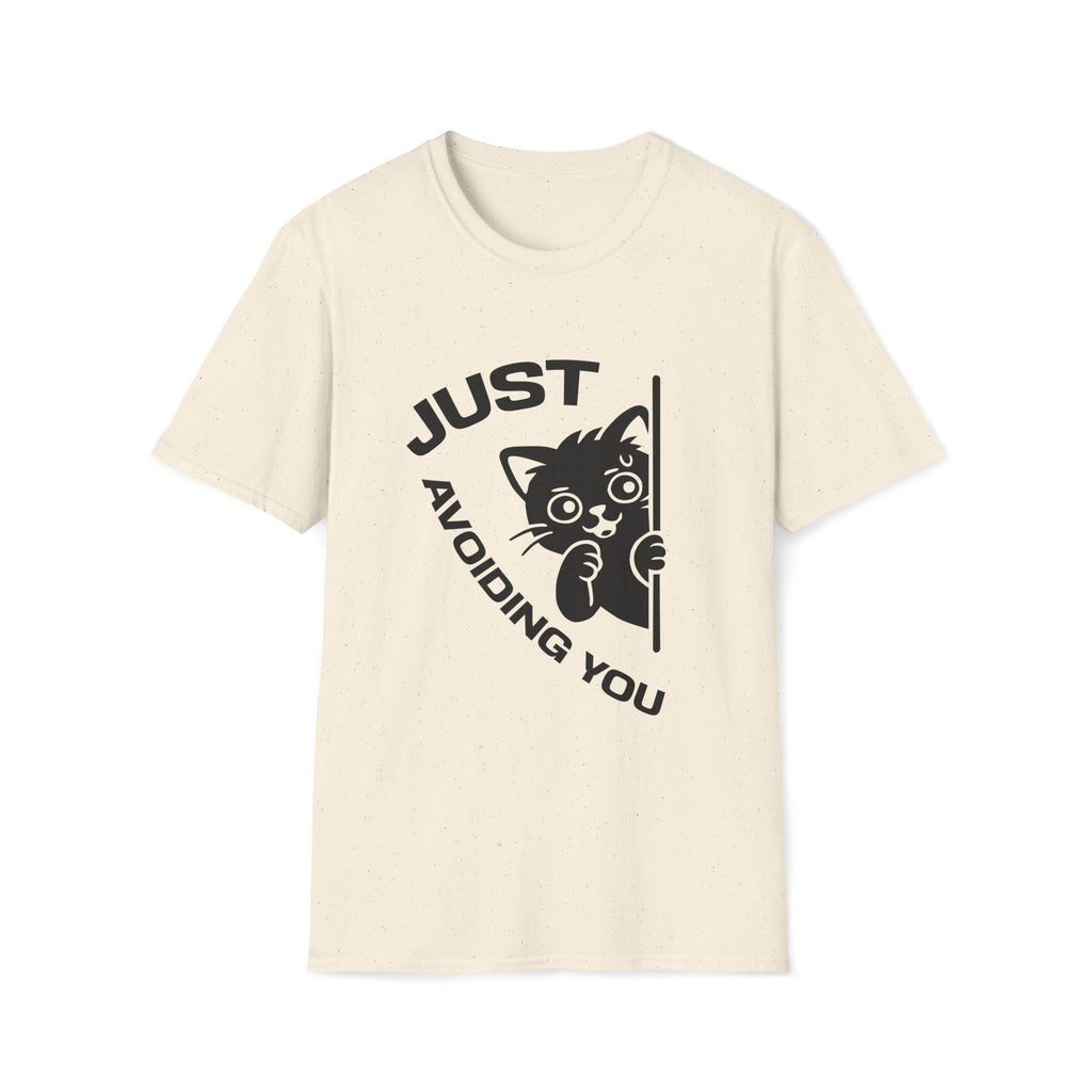 T-Shirt — 'Just Avoiding You' Tired Cat Graphic Tee (Tired jokes)