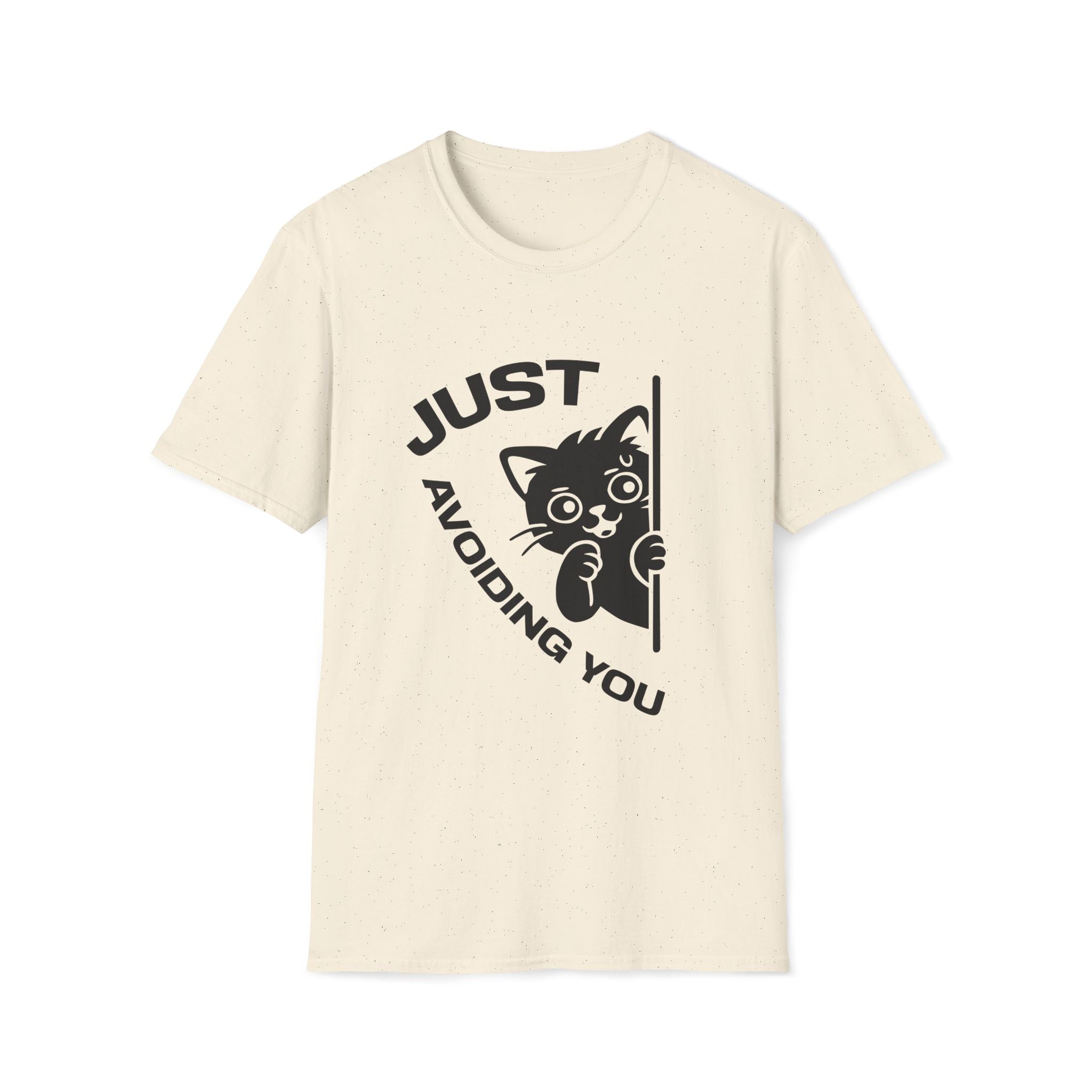 T-Shirt — 'Just Avoiding You' Tired Cat Graphic Tee (Tired jokes)