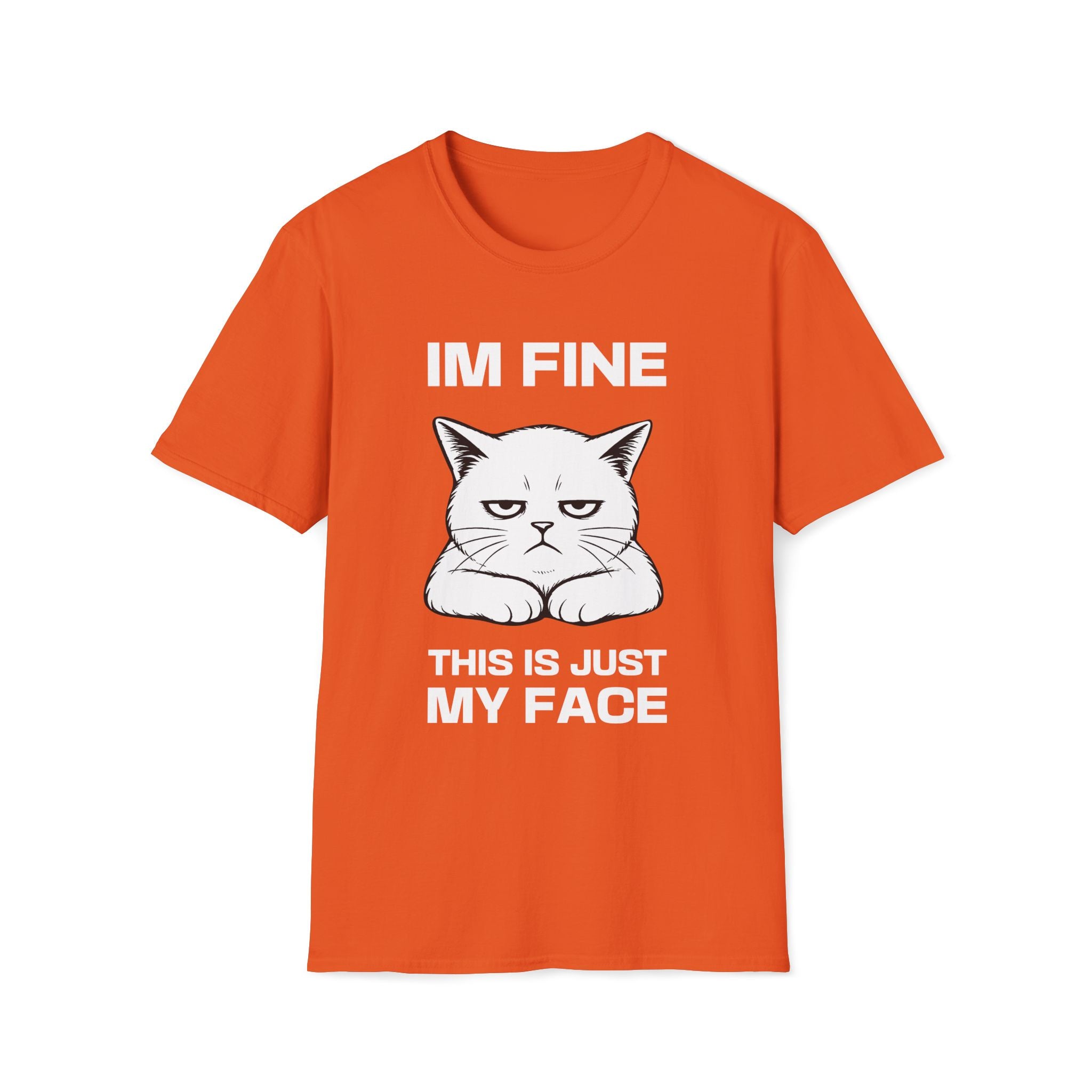 T-Shirt — 'IM FINE' Tired Cat Graphic Tee (This Is Just My Face)