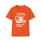 T-Shirt — 'PLEASE SEND ME HOME' Tired Cat Graphic Tee (Tired jokes)