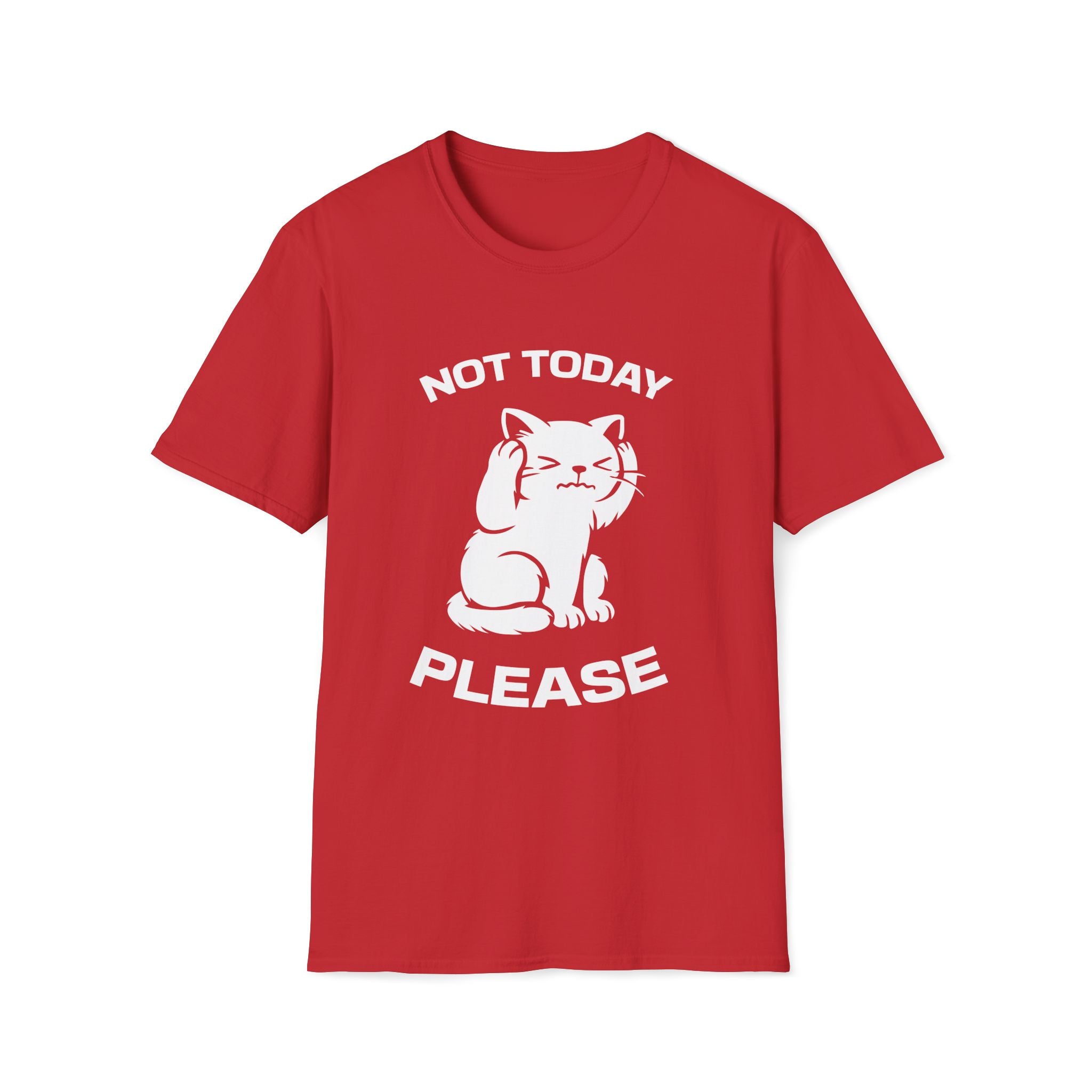 T-Shirt — 'Not Today Please' Tired Cat Graphic Tee (Tired jokes)