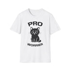 T-Shirt — 'Pro Worrier' Tired Cat Graphic Tee (Tired jokes)