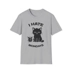 T-Shirt — 'I HATE MONDAYS ' Tired Cat Graphic Tee (Tired jokes)