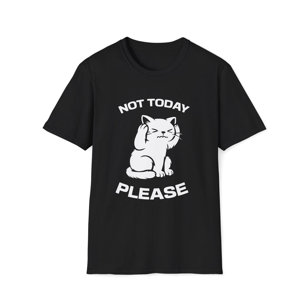 T-Shirt — 'Not Today Please' Tired Cat Graphic Tee (Tired jokes)