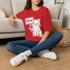 T-Shirt — 'MEOW' Tired Cat Graphic Tee (Tired jokes)
