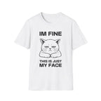 T-Shirt — 'IM FINE' Tired Cat Graphic Tee (This Is Just My Face)