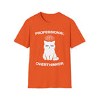 T-Shirt — 'Professional Overthinker' Tired Cat Graphic Tee (Tired jokes)
